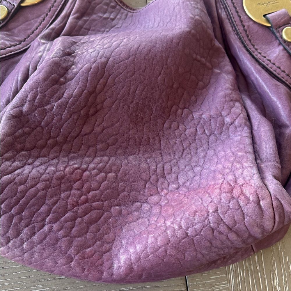 Fossil FIFTY FOUR VINTAGE Hobo Purple Plum Leather Handbag Shoulder Bag Slouchy - Picture 4 of 16